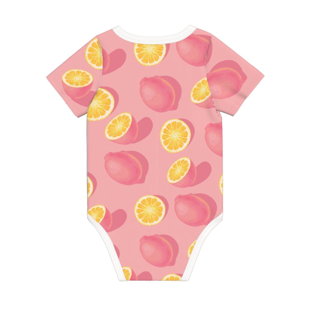 Baby Cotton Short Sleeve Onesie - PINK LEMON