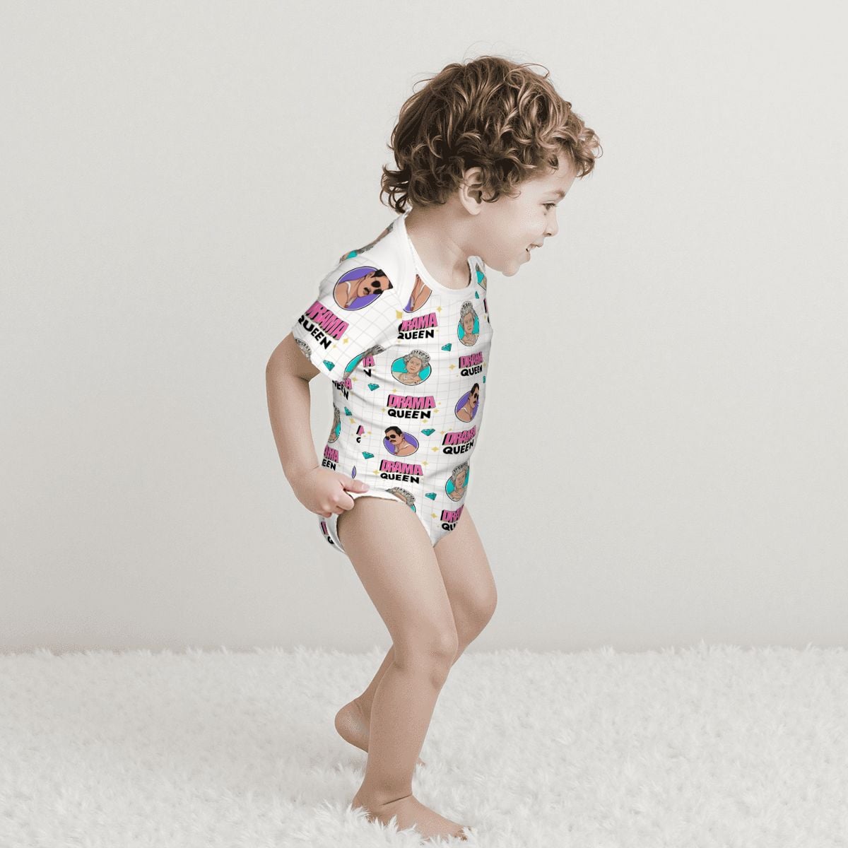 Baby Cotton Short Sleeve Onesie - QUEEN AND FREDDY