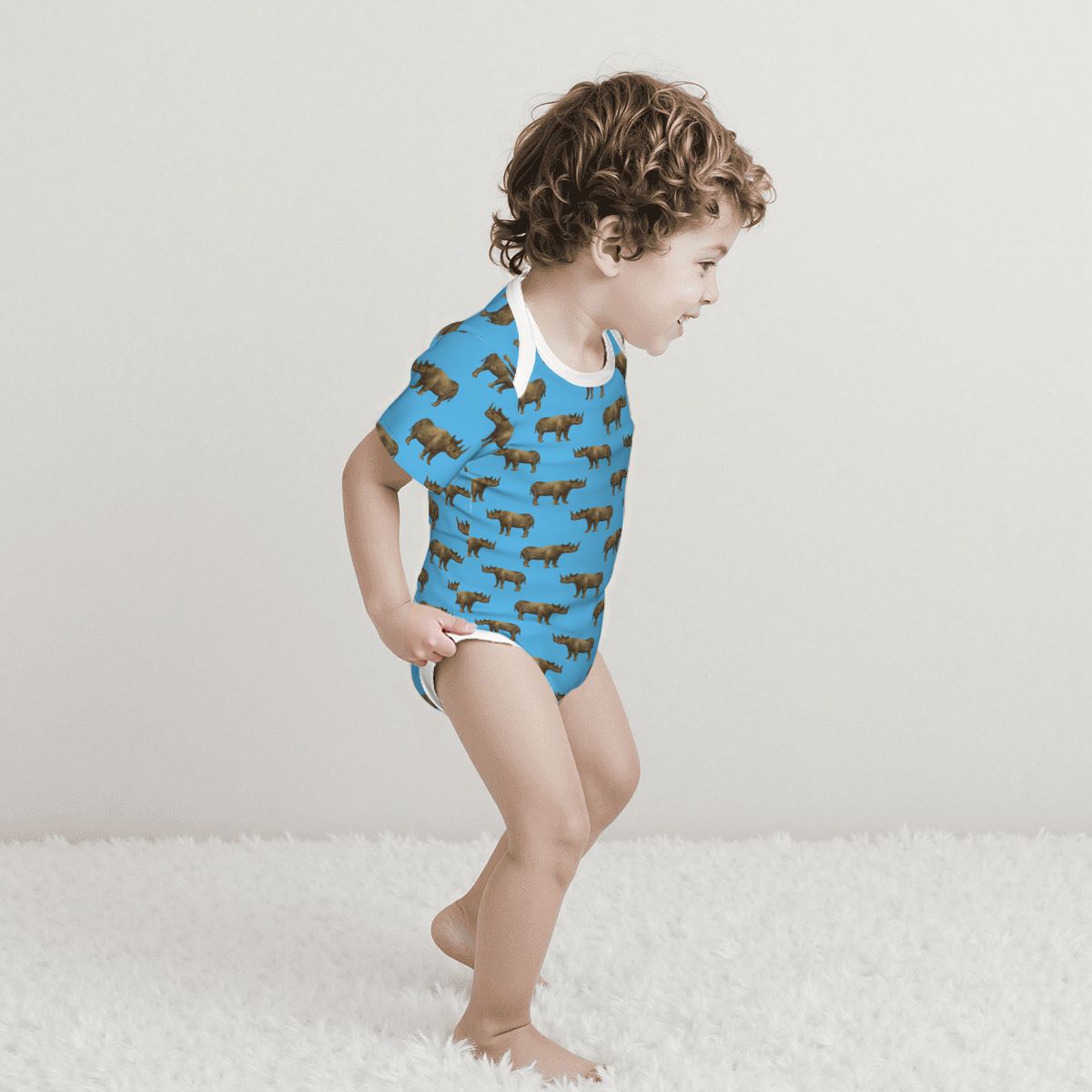 Baby Cotton Short Sleeve Onesie - RHINO