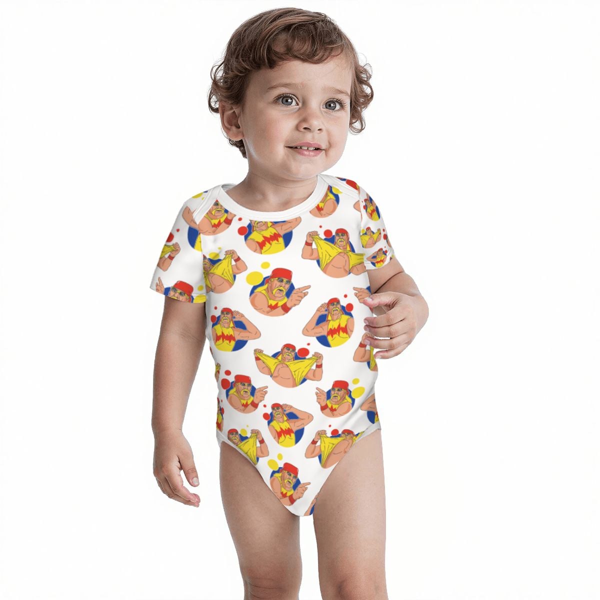 Baby Cotton Short Sleeve Onesie - HOGAN WHITE TEETH