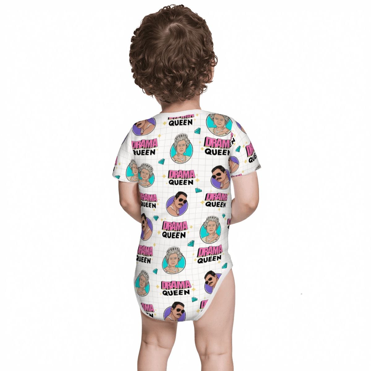 Baby Cotton Short Sleeve Onesie - QUEEN AND FREDDY