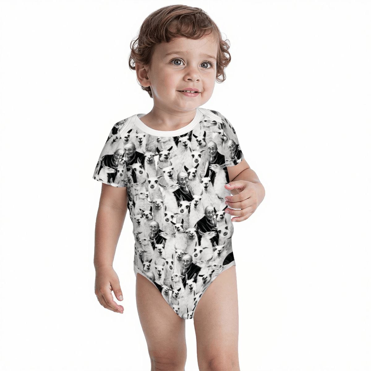 Baby Cotton Short Sleeve Onesie - DALAI LAMA