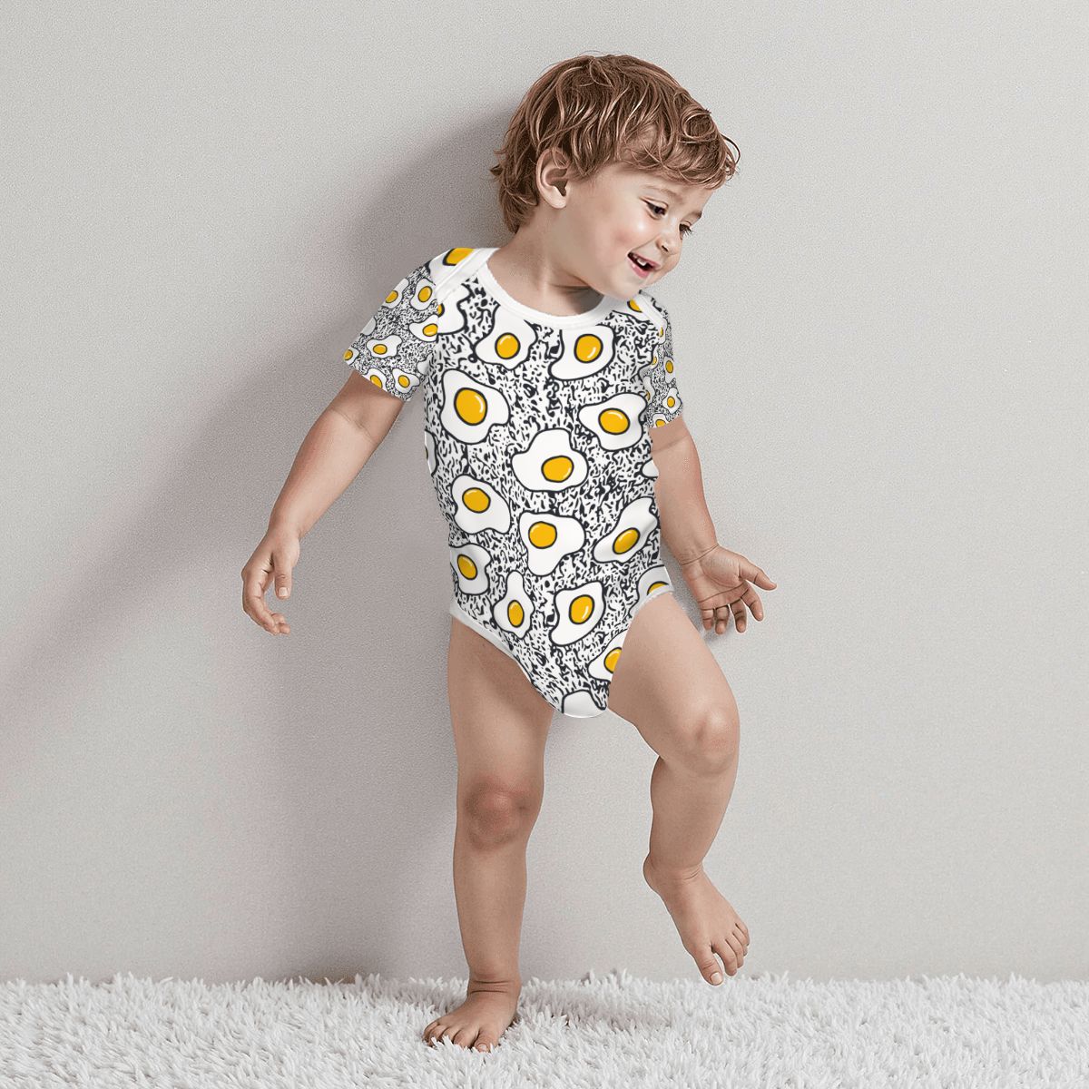 Baby Cotton Short Sleeve Onesie - EGG