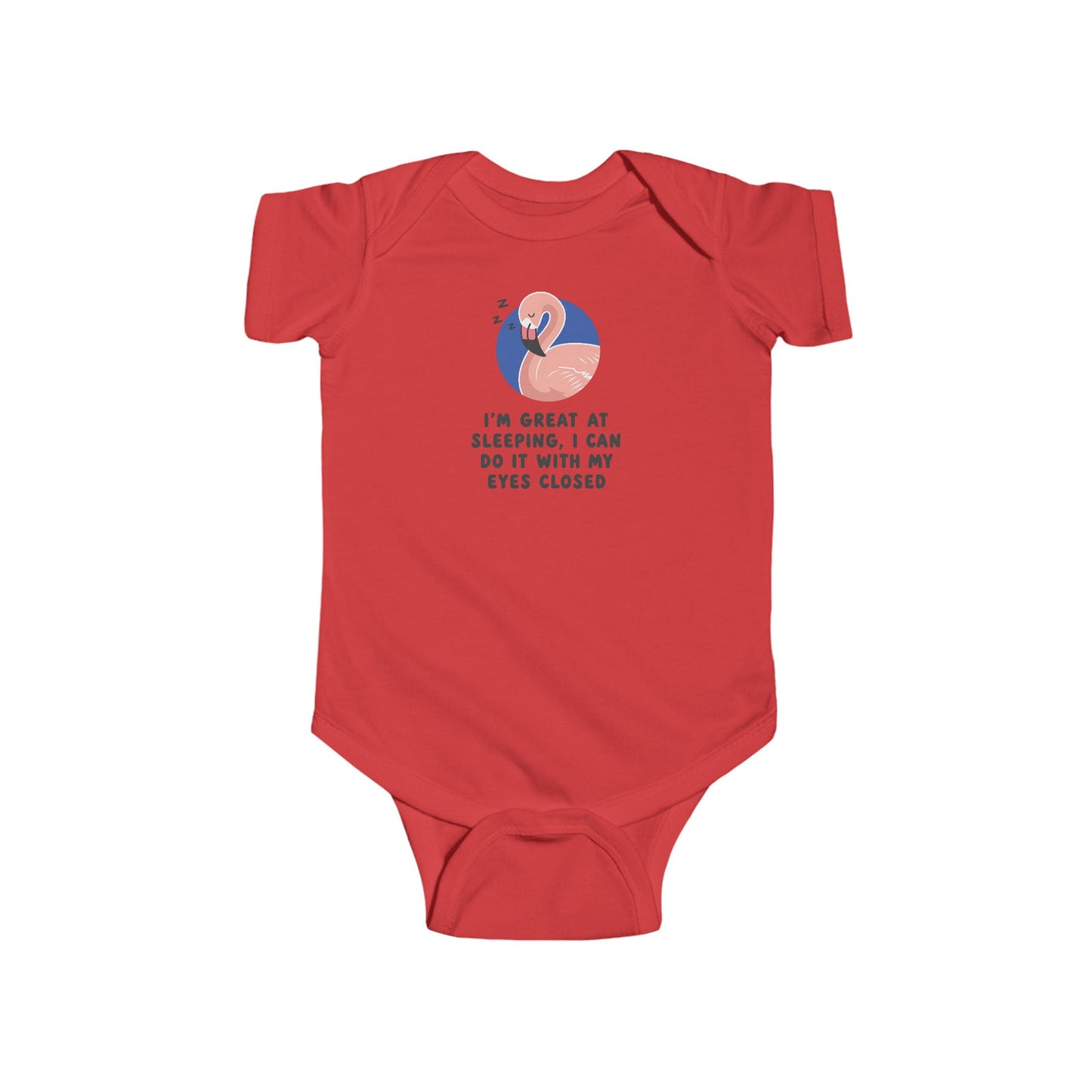 Infant Bodysuit - Pink Flamingo Sleepy Baby "I'm Great at Sleeping" Baby Onesie