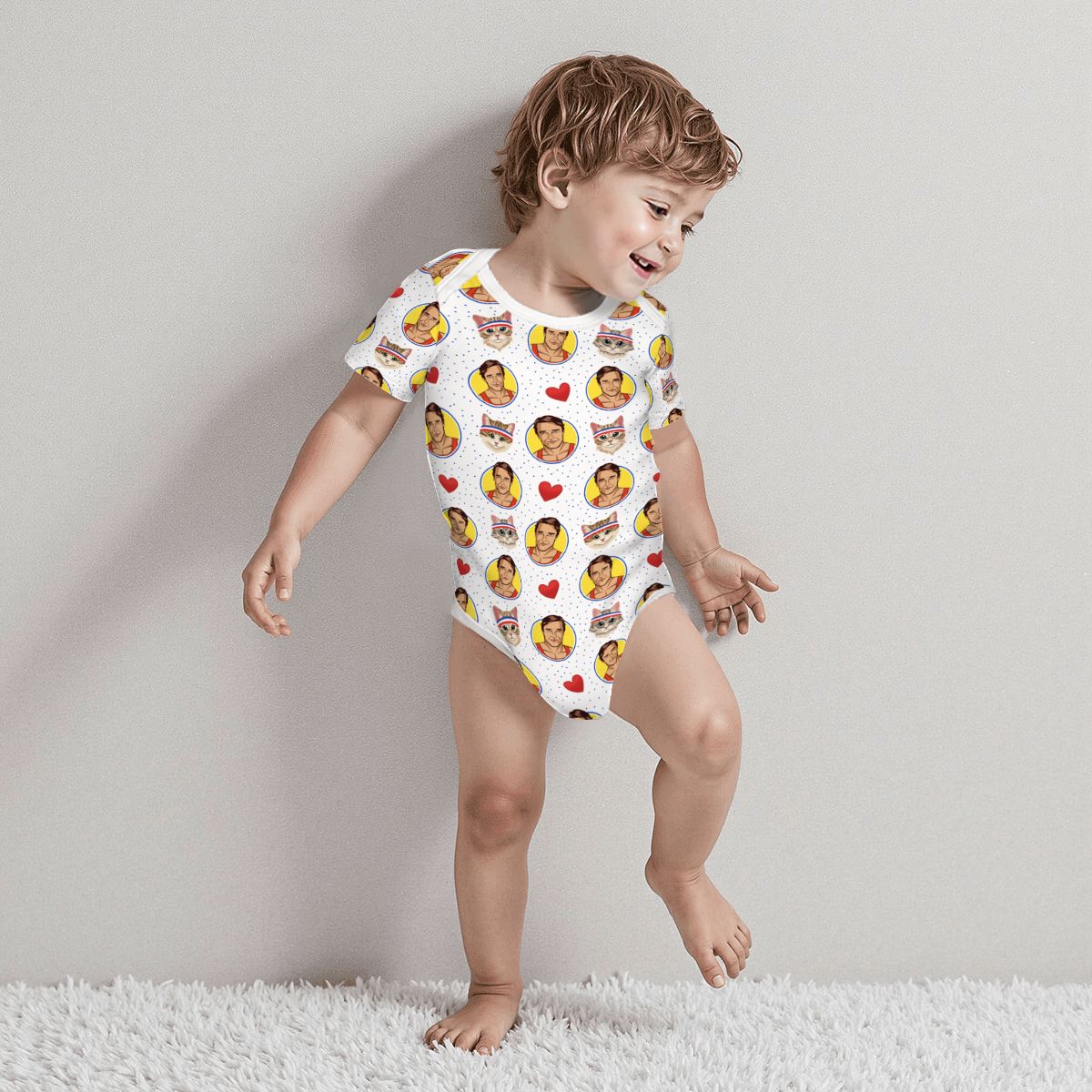 Baby Cotton Short Sleeve Onesie - ARNOLD
