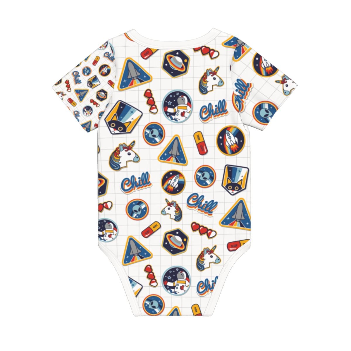 Baby Cotton Short Sleeve Onesie - SPACE
