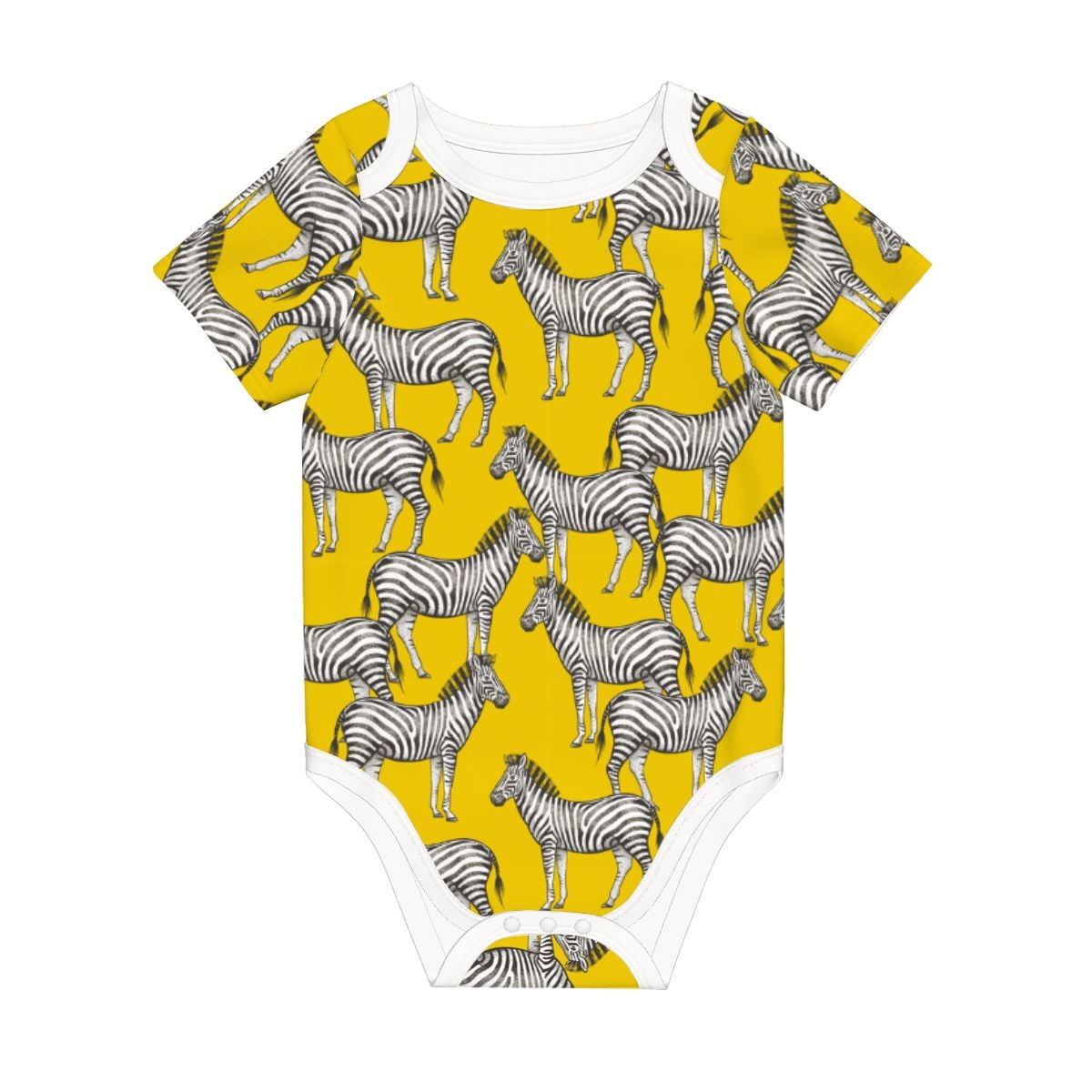 Baby Cotton Short Sleeve Onesie - ZEBRA