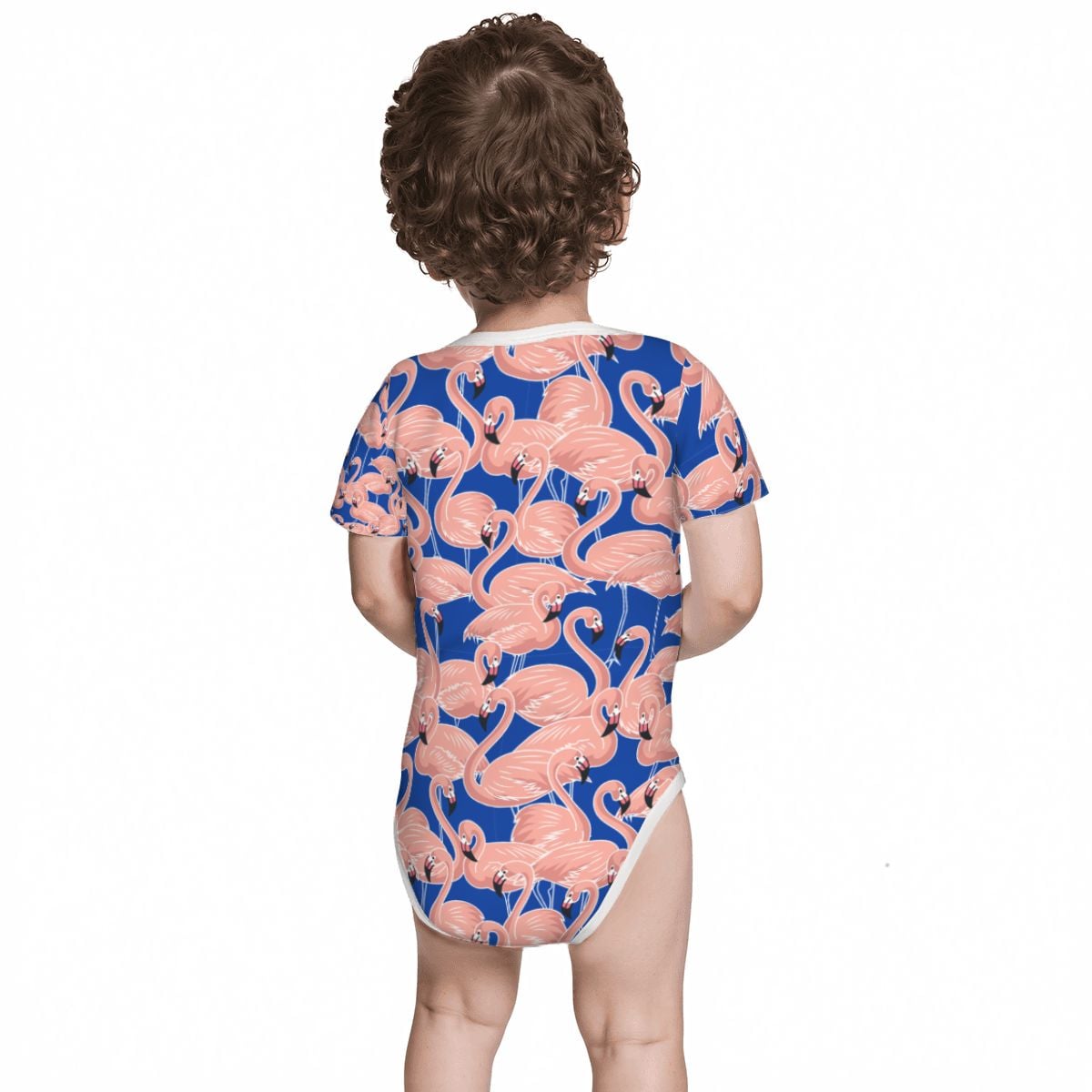 Baby Cotton Short Sleeve Onesie - FLAMINGO