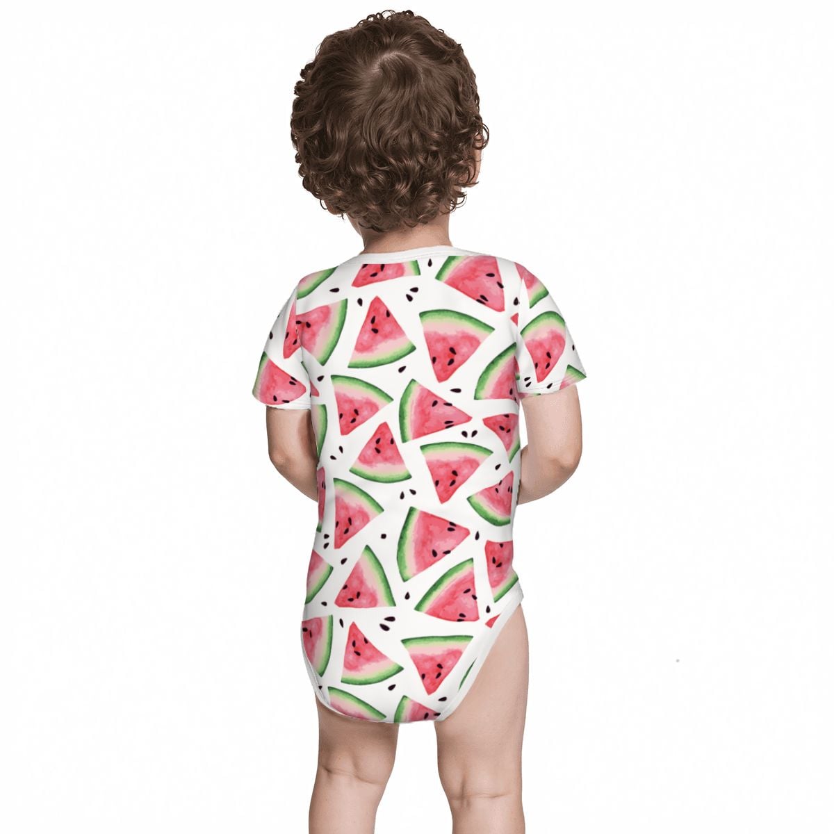 Baby Cotton Short Sleeve Onesie - WATERMELON