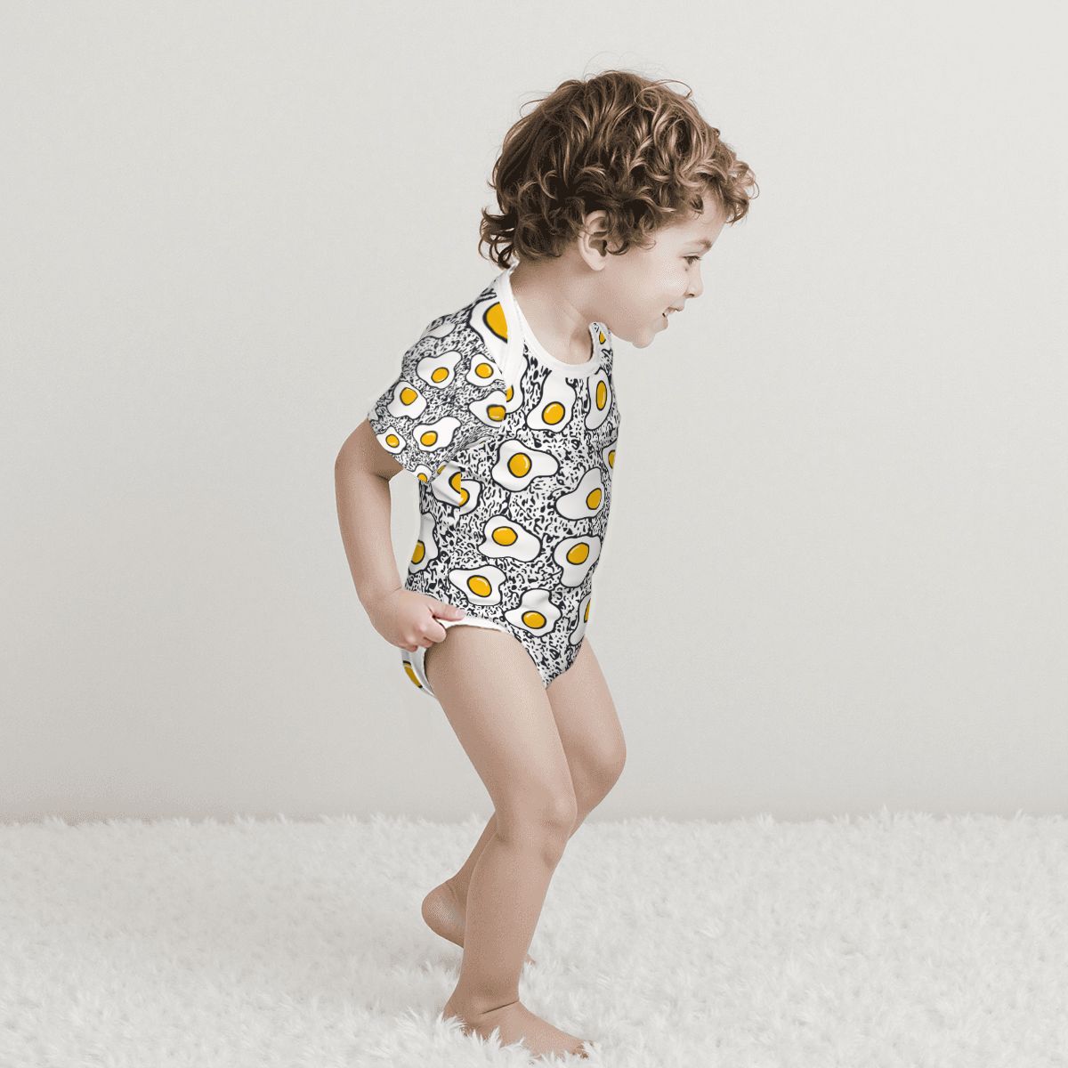 Baby Cotton Short Sleeve Onesie - EGG