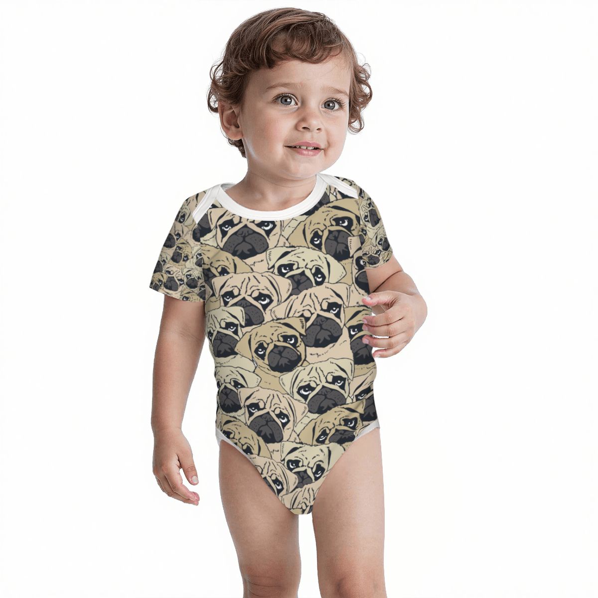Baby Cotton Short Sleeve Onesie - PUG