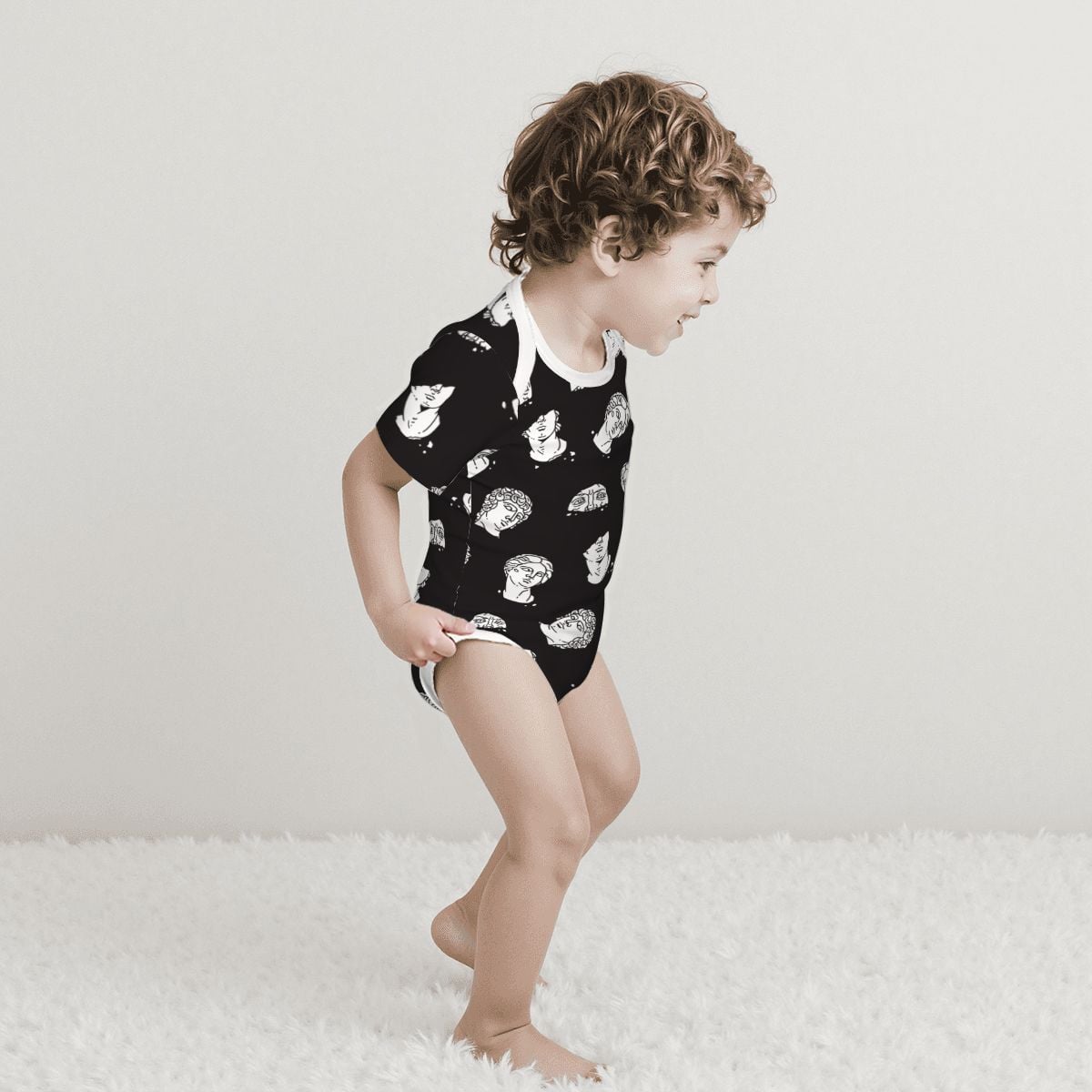 Baby Cotton Short Sleeve Onesie - STATUE