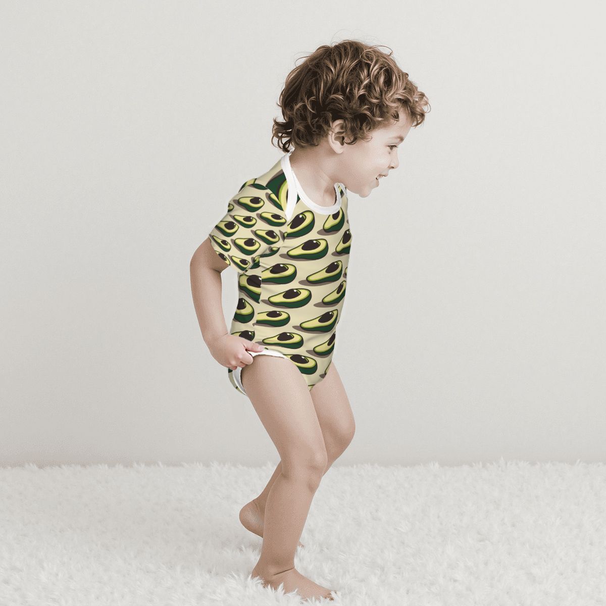 Baby Cotton Short Sleeve Onesie - AVOCADO