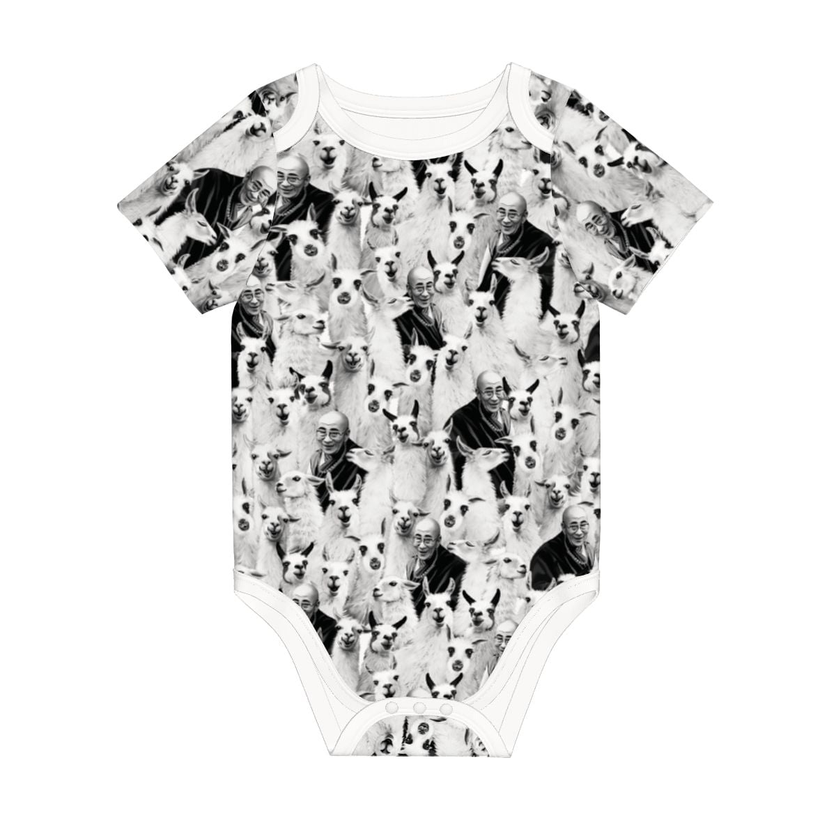 Baby Cotton Short Sleeve Onesie - DALAI LAMA