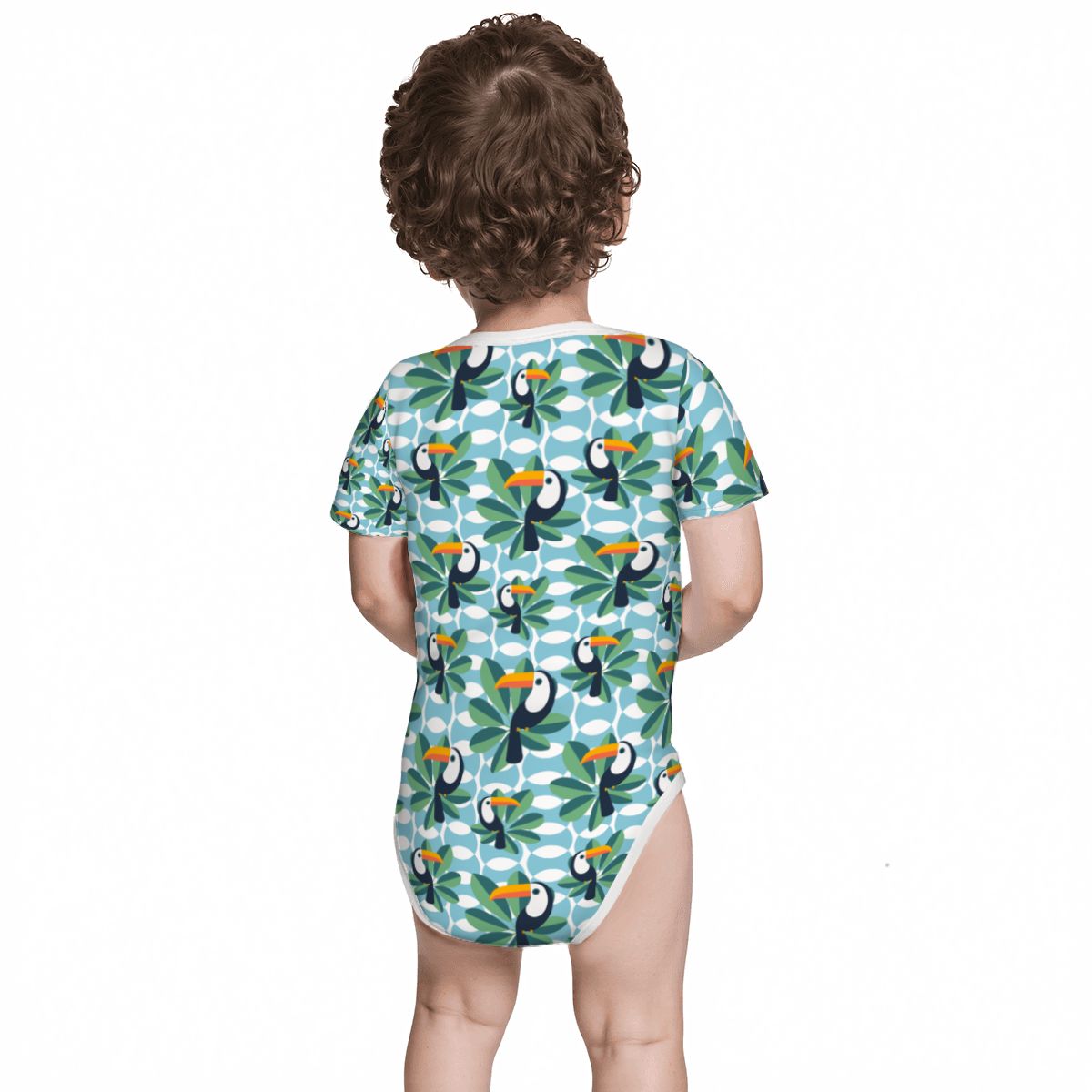 Baby Cotton Short Sleeve Onesie - BIRDS