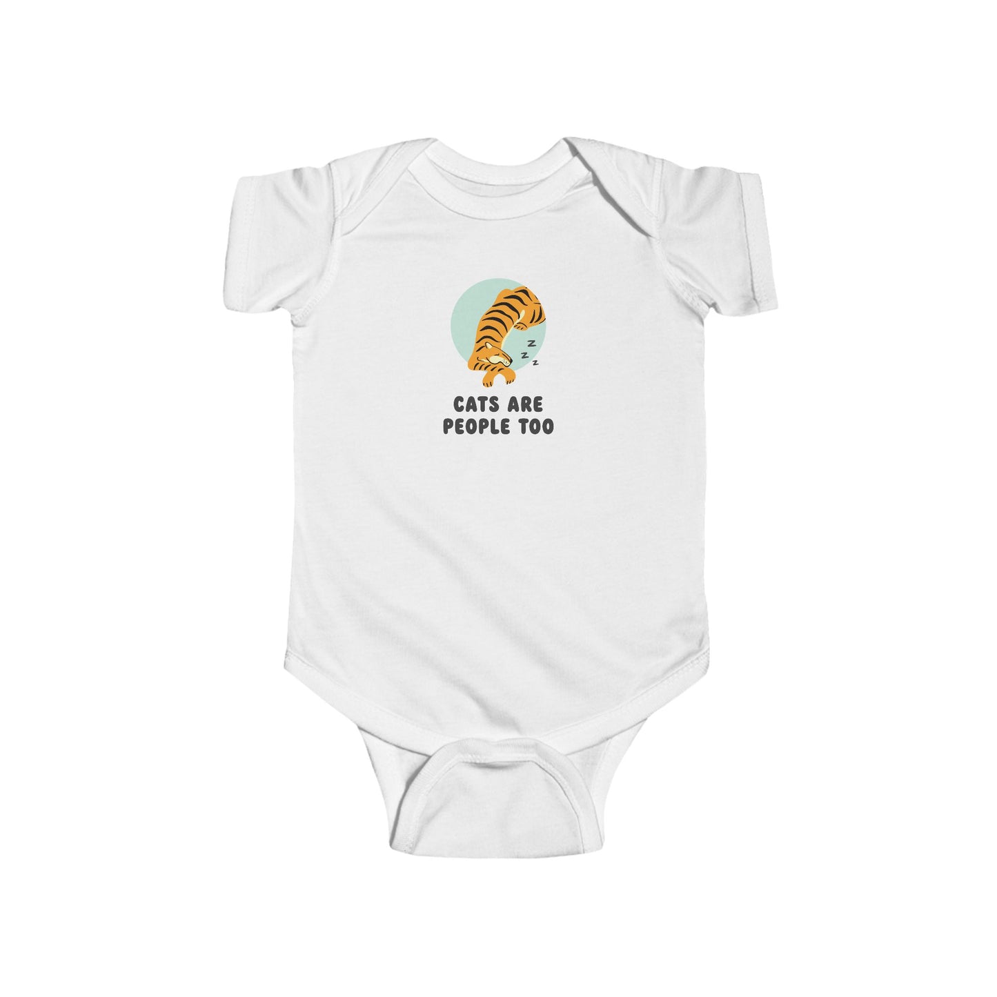 Cats Are People Too Baby Bodysuit | Funny Tiger Baby Onesie | Infant Bodysuit | Rabbit Skins 4424
