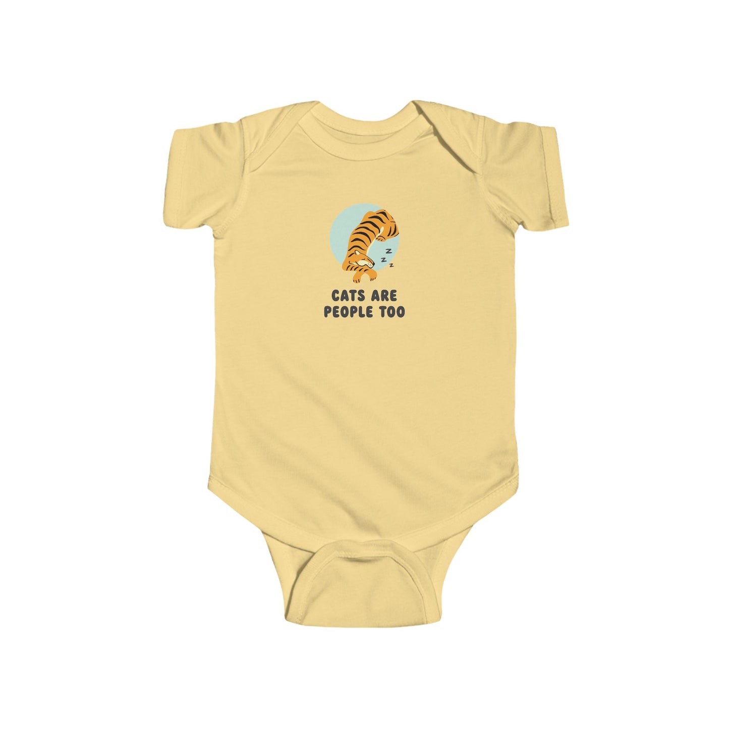 Cats Are People Too Baby Bodysuit | Funny Tiger Baby Onesie | Infant Bodysuit | Rabbit Skins 4424