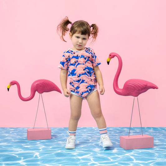 Baby Cotton Short Sleeve Onesies - Aruba Aruba