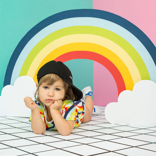 Baby Cotton Short Sleeve Onesie - Somewhere Over the Rainbow