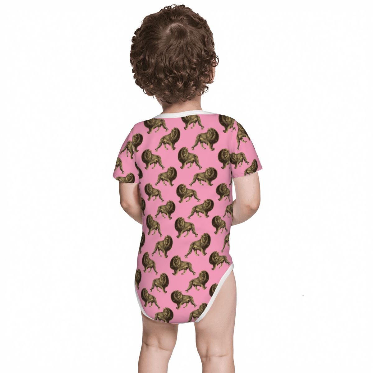 Baby Cotton Short Sleeve Onesie - LION