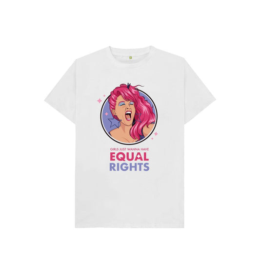White GIRLS JUST WANNA HAVE EQUAL RIGHTS - T-SHIRT