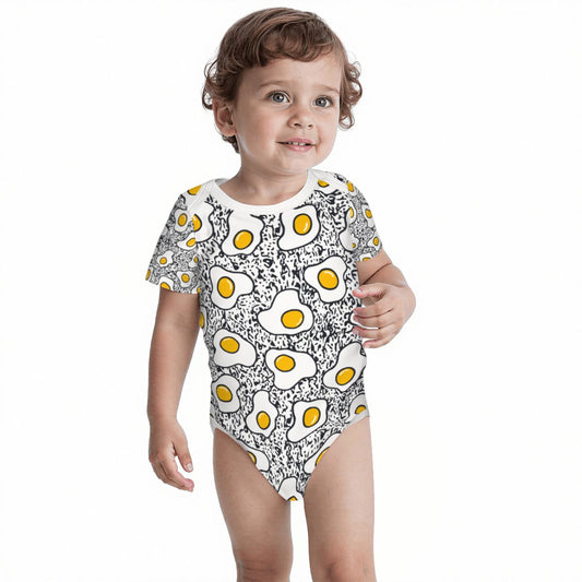 Baby Cotton Short Sleeve Onesie - EGG