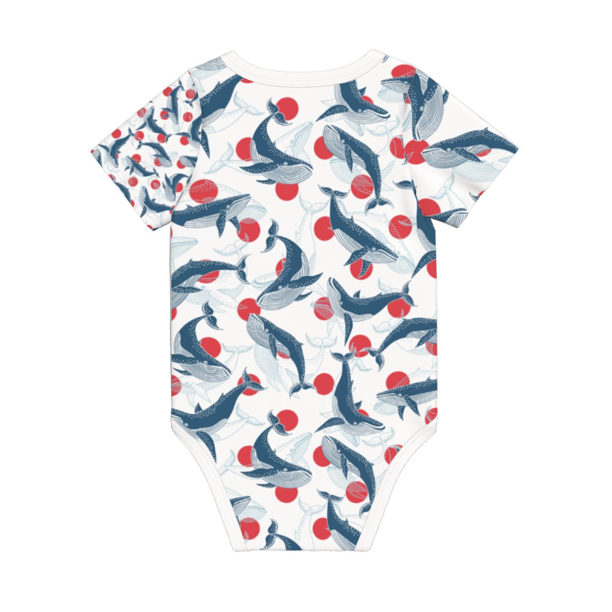 Baby Cotton Short Sleeve Onesie - WHALE