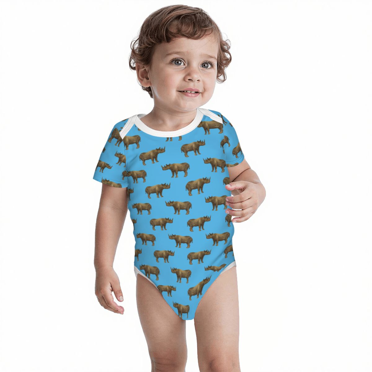 Baby Cotton Short Sleeve Onesie - RHINO
