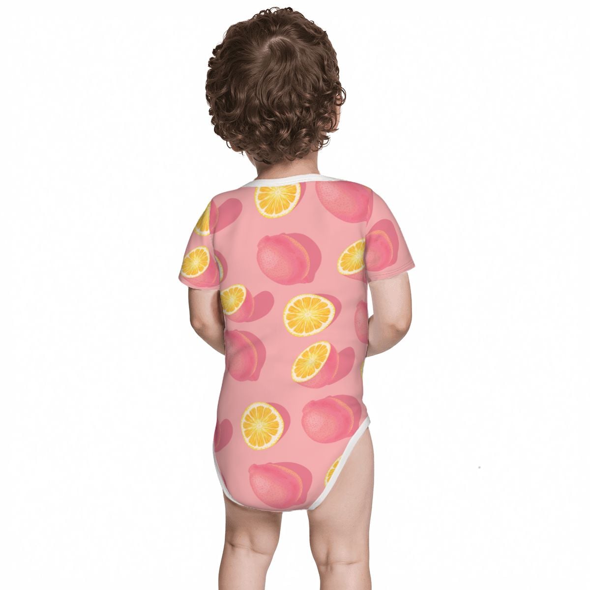 Baby Cotton Short Sleeve Onesie - PINK LEMON