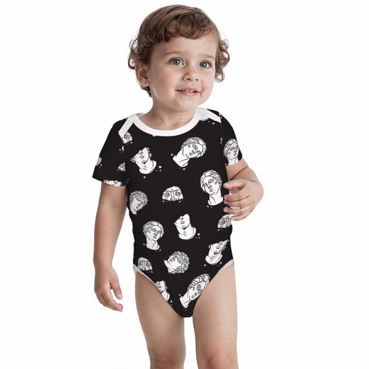 Baby Cotton Short Sleeve Onesie - Statue 1