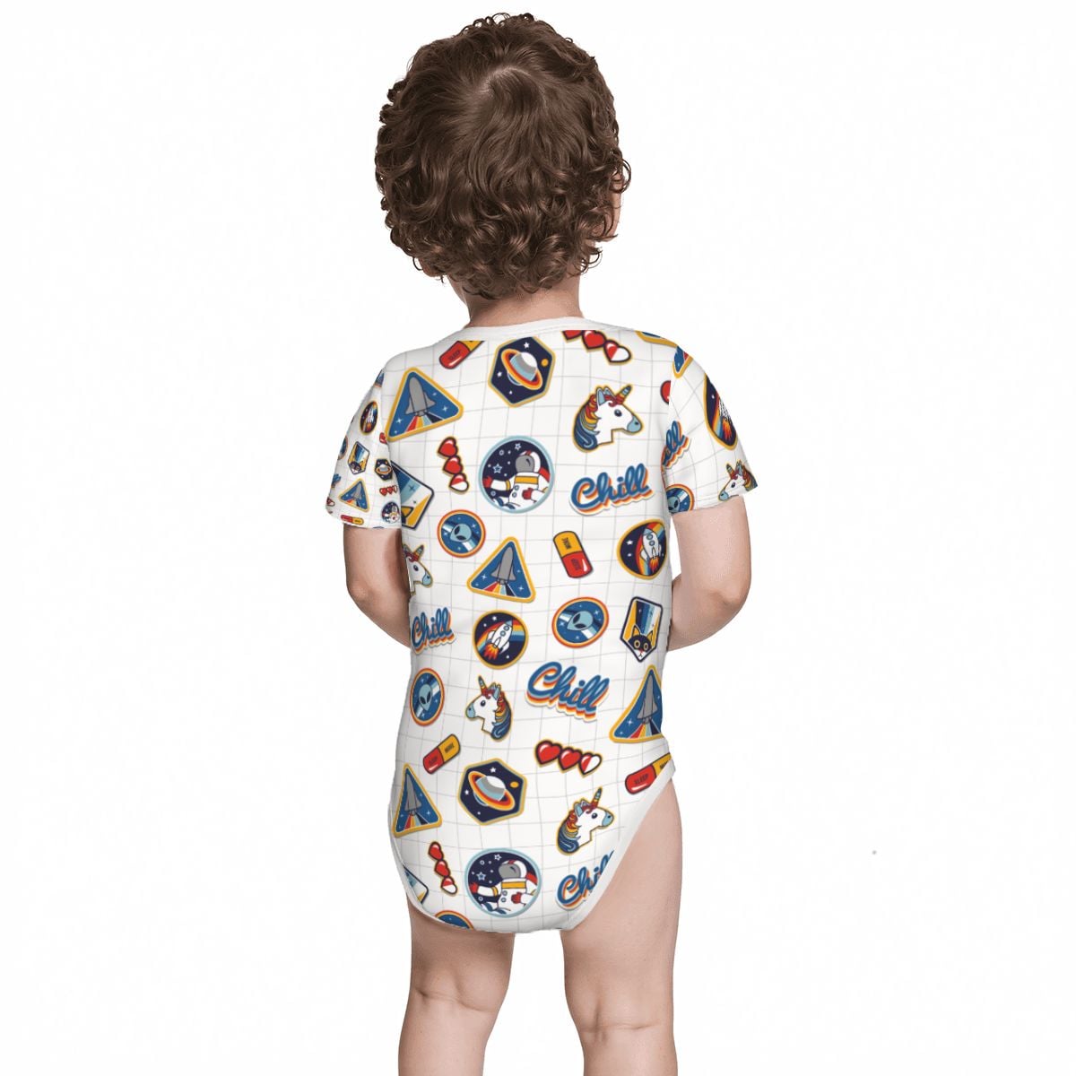 Baby Cotton Short Sleeve Onesie - SPACE