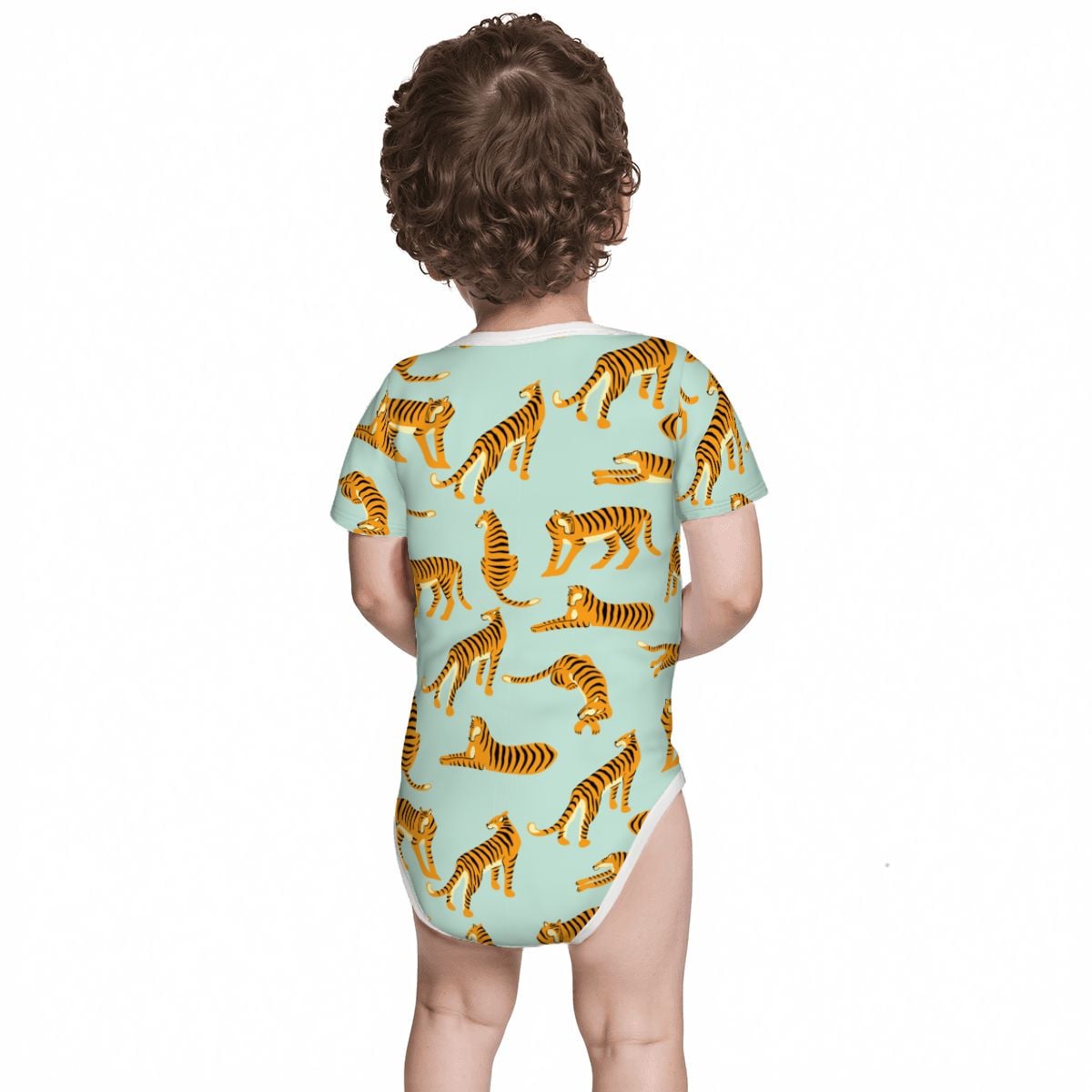 Baby Cotton Short Sleeve Onesie - TIGER