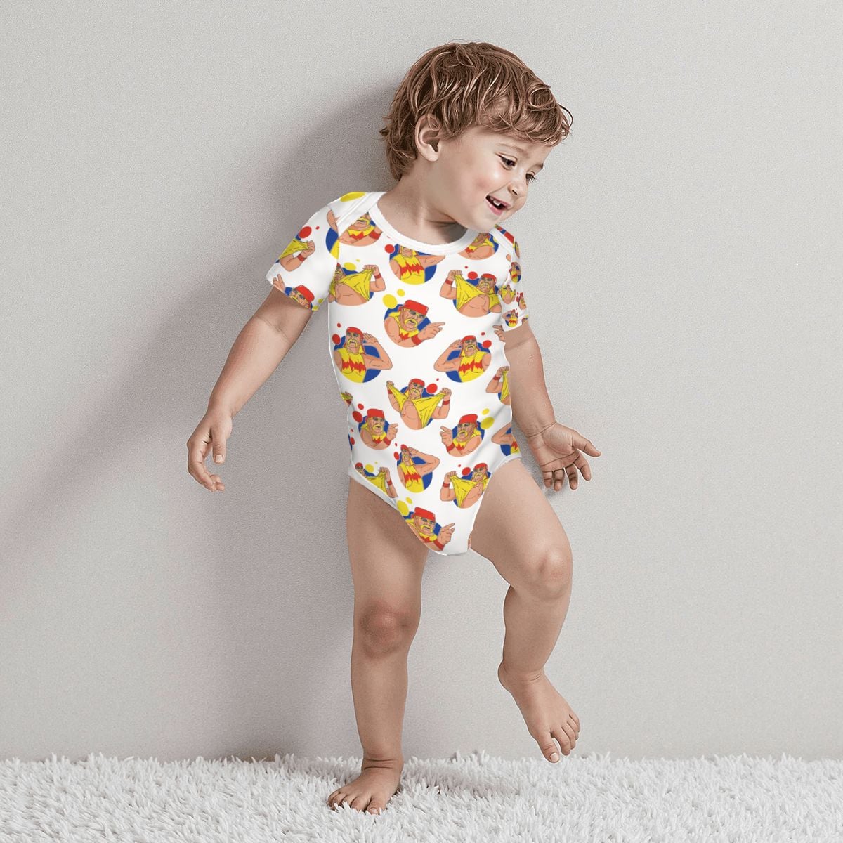 Baby Cotton Short Sleeve Onesie - HOGAN WHITE TEETH
