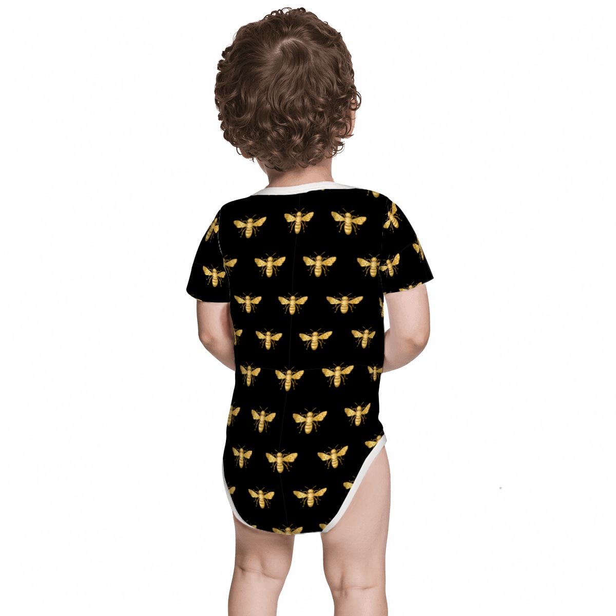 Baby Cotton Short Sleeve Onesie - GOLDEN BEE