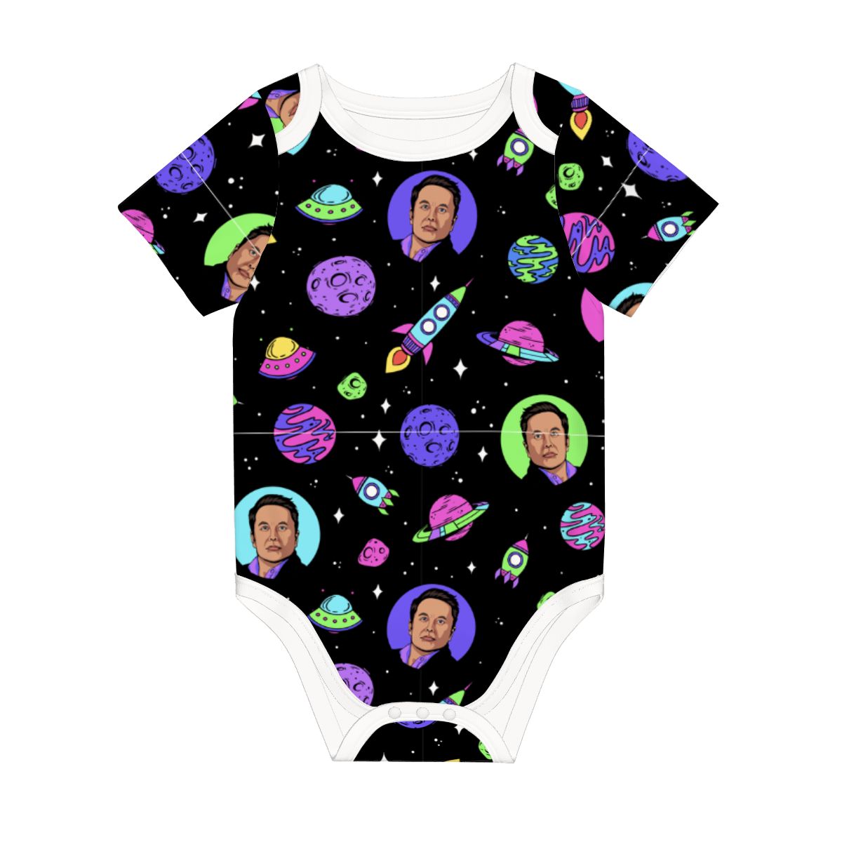 Baby Cotton Short Sleeve Onesie - ELON MUSK