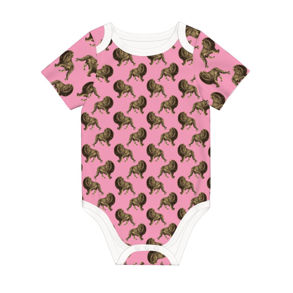 Baby Cotton Short Sleeve Onesie - LION
