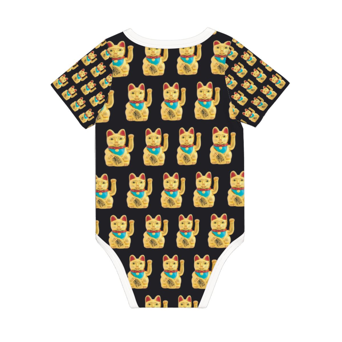 Baby Cotton Short Sleeve Onesie - LUCKY CAT