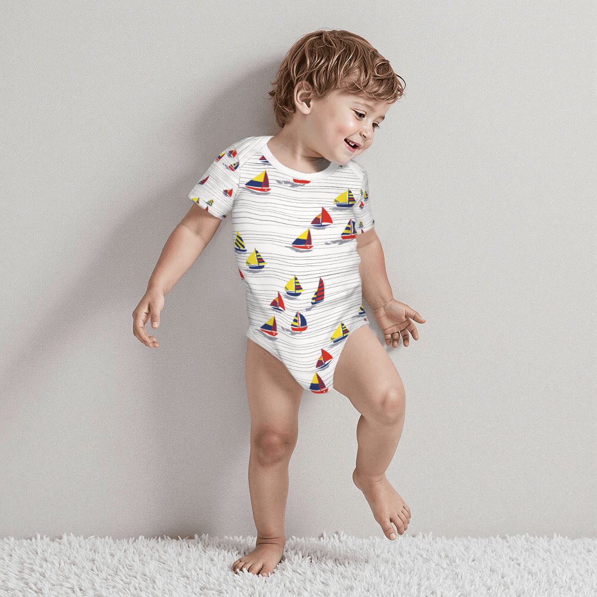 Baby Cotton Short Sleeve Onesies - Sail Away With Me Honey
