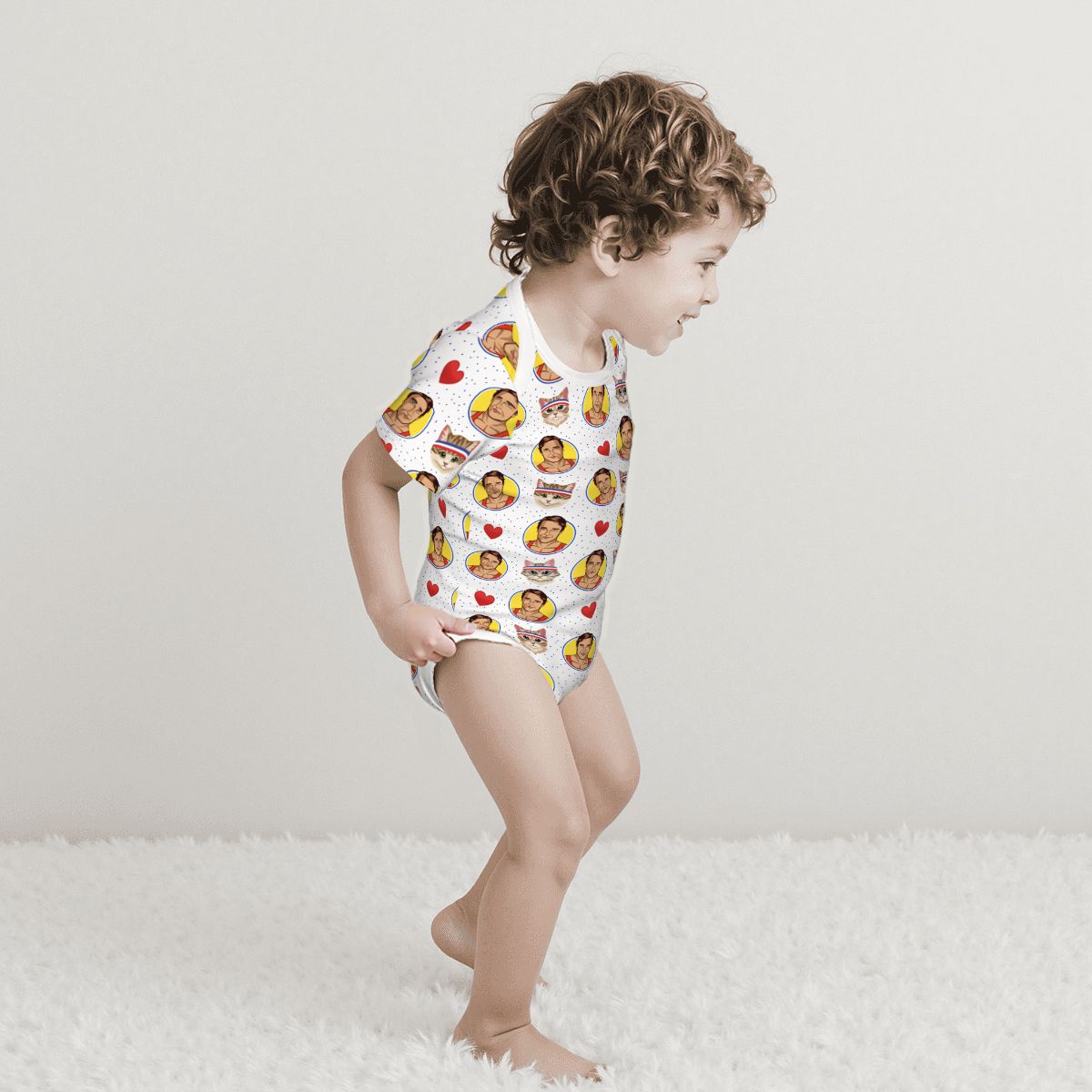 Baby Cotton Short Sleeve Onesie - ARNOLD