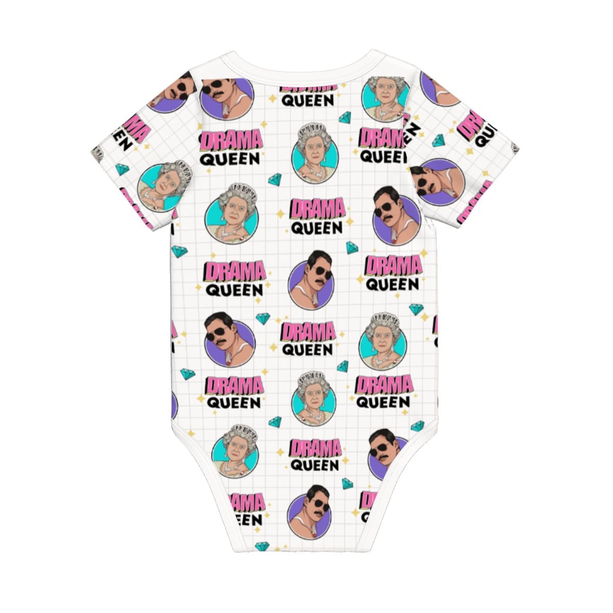 Baby Cotton Short Sleeve Onesie - QUEEN AND FREDDY