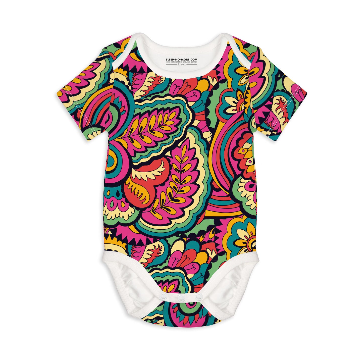 Short Sleeve Baby Bodysuit THAT 70'S PATTERN