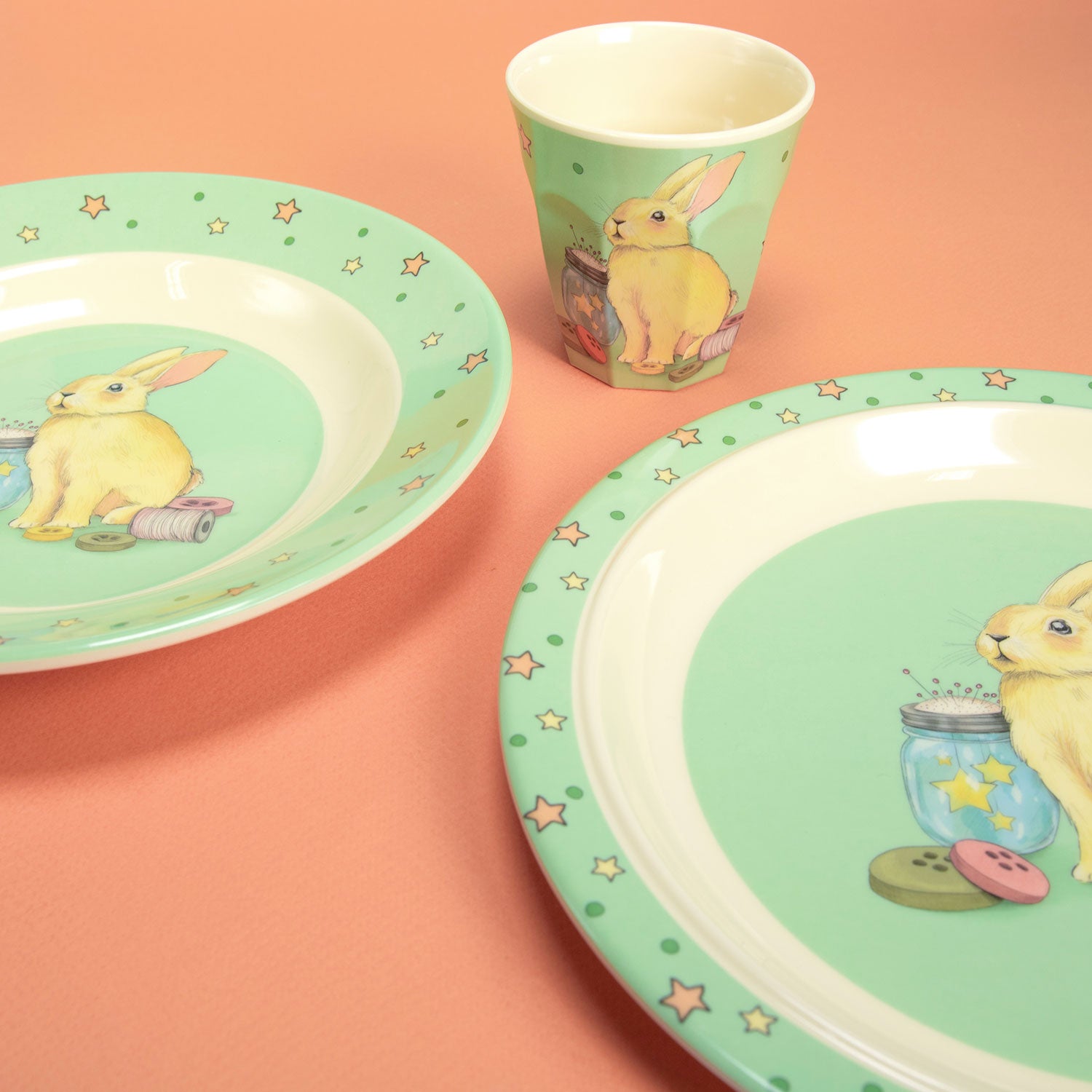 Bird Bunny Mixed Dish Set Children Tableware Sleep No More sleep no more