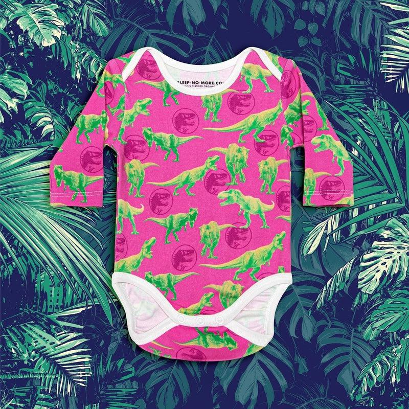 Long Sleeve Baby Bodysuit FASTER THAN A T.REX-baby bodysuits-sleep-no-more