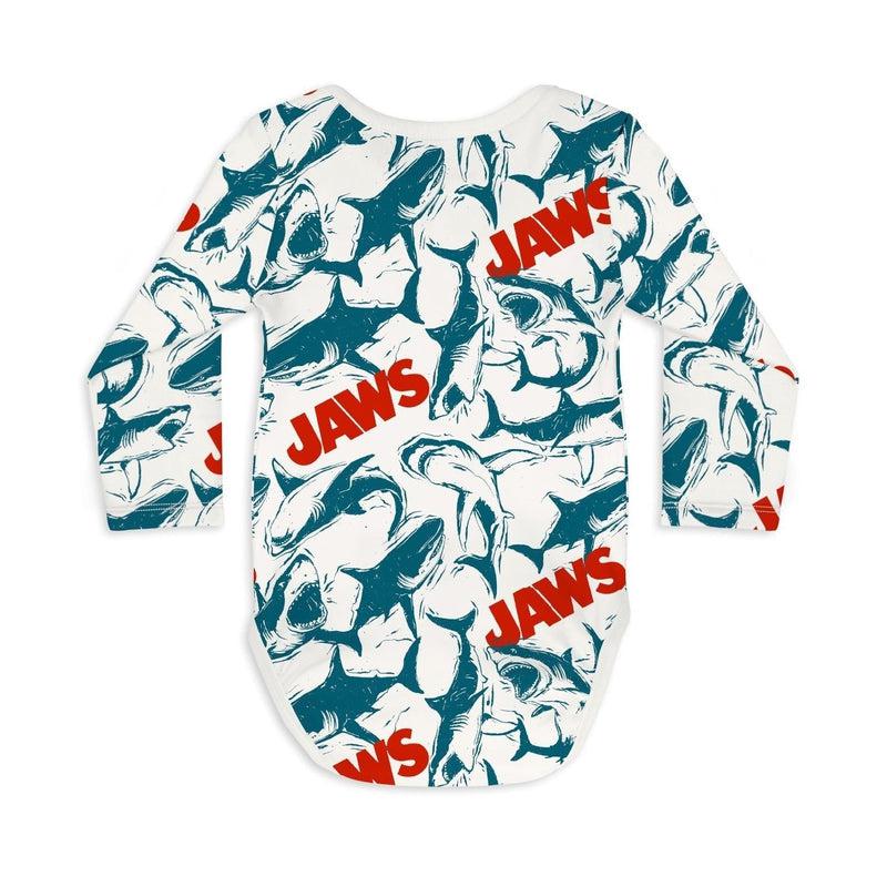 Long Sleeve Baby Bodysuit JAWS 02-baby romper-sleep-no-more