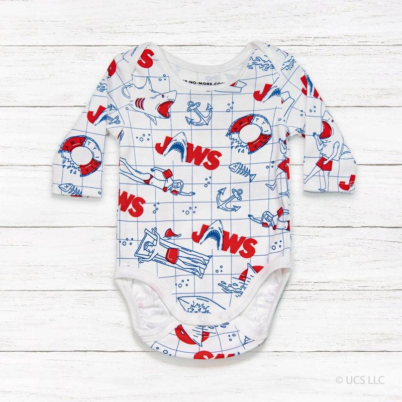 Long Sleeve Baby Bodysuit JAWS 03-baby romper-sleep-no-more