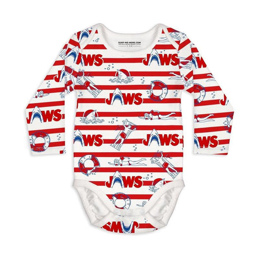 Long Sleeve Baby Bodysuit JAWS 04-baby romper-sleep-no-more