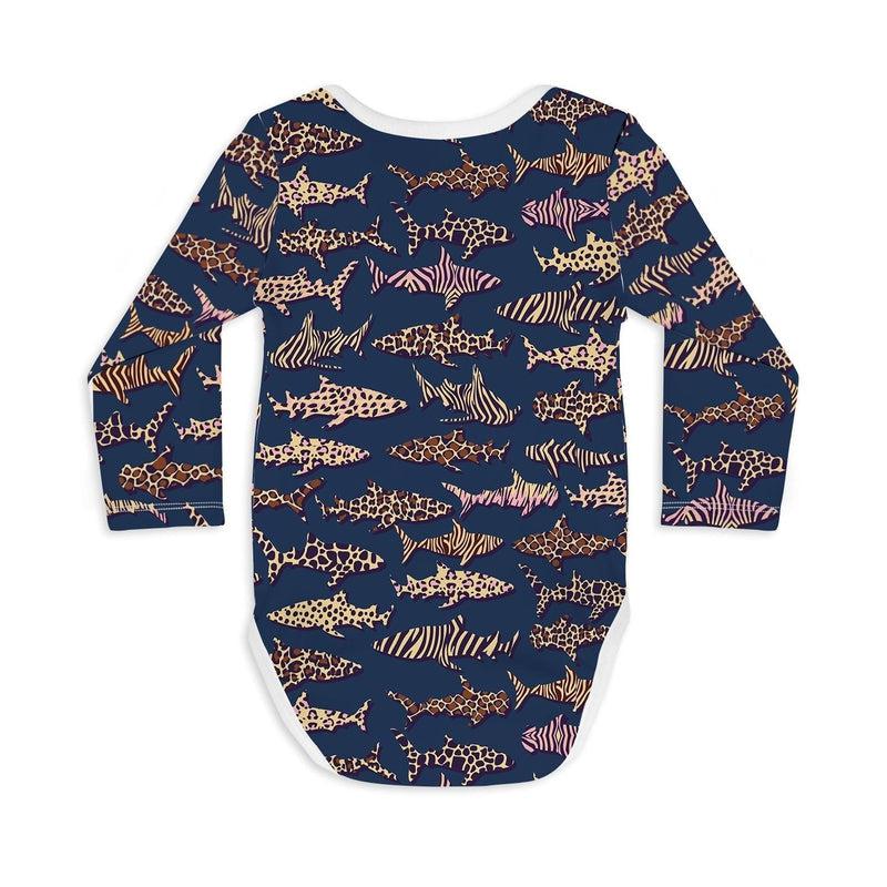 Long Sleeve Baby Bodysuit MUMMY SHARK-baby romper-sleep-no-more
