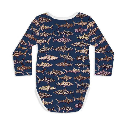 Long Sleeve Baby Bodysuit MUMMY SHARK-baby romper-sleep-no-more