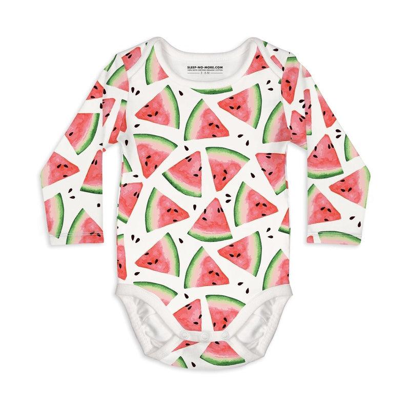 Long Sleeve Baby Bodysuit ONE IN A MELON-baby romper-sleep-no-more