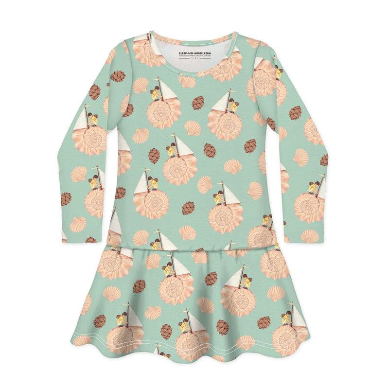 Long Sleeve Dress AND THE WALLS BECAME THE WORLD ALL AROUND-Dresses-sleep-no-more